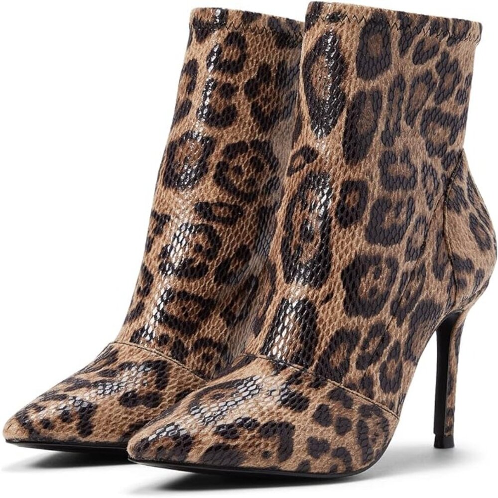 Charles David - Leopard Print Pointed Toe Ankle Boots